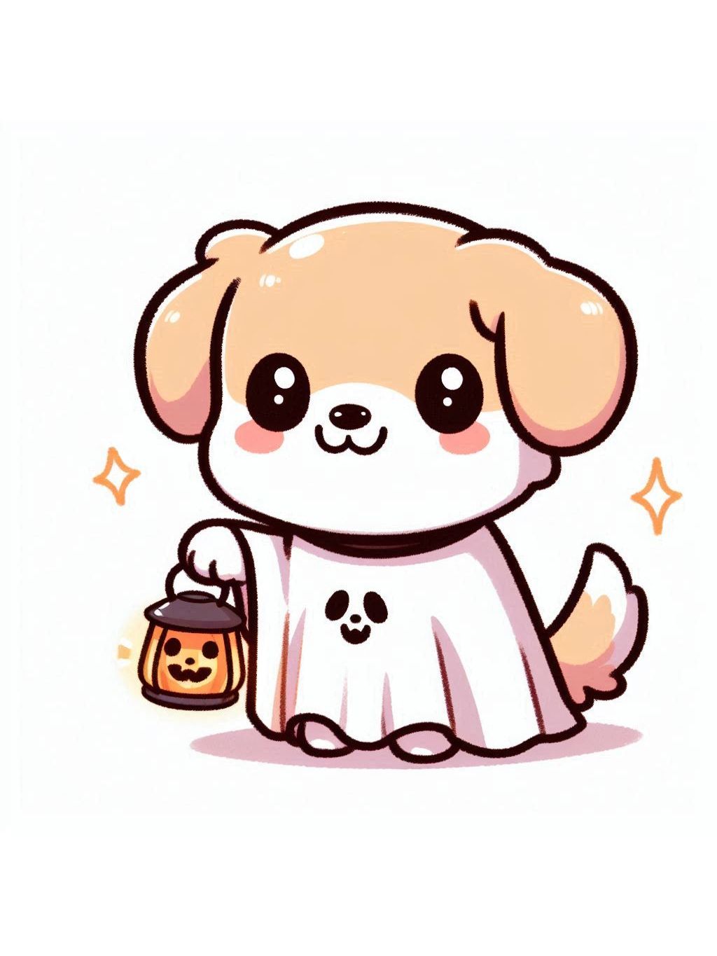 halloween cute animals drawings-ghostly puppy